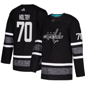 70 Braden Holtby Musta Authentic 2019 All Star Stitched Jääkiekko pelipaidat