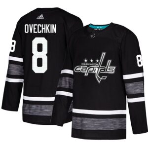 8 Alex Ovechkin Musta Authentic 2019 All Star Stitched Jääkiekko pelipaidat