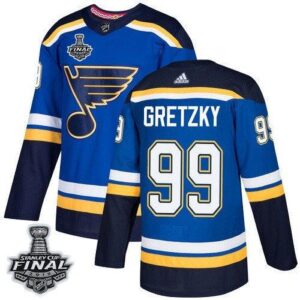 Wayne Gretzky Miesten St.Louis St. Louis Blues Royal 2019 Stanley Cup Final Jääkiekko pelipaidat