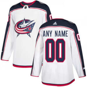 Miesten NHL Columbus Blue Jackets Pelipaita Custom  Vieras Valkoinen Authentic