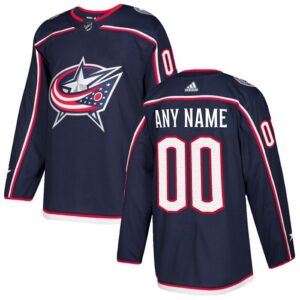Miesten NHL Columbus Blue Jackets Pelipaita Custom  Koti Laivastonsininen Authentic