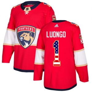 Miesten NHL Florida Panthers Pelipaita 1 Roberto Luongo Authentic Punainen  USA Flag Fashion