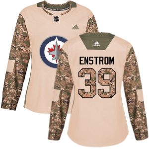 Naisten NHL Winnipeg Jets Pelipaita 39 Tobias Enstrom Authentic Camo  Veterans Day Practice