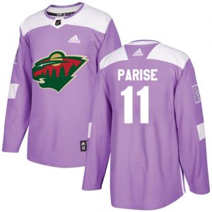 Miesten NHL Minnesota Wild Pelipaita 11 Zach Parise Authentic Violetti  Fights Cancer Practice