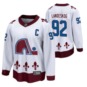 Lasten NHL Colorado Avalanche Pelipaita Gabriel Landeskog #92 2021 Reverse Retro Special Edition Valkoinen