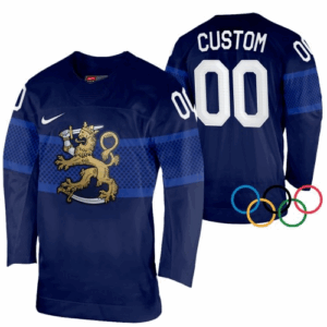 NHL Suomi Pelipaita Custom 2022 Winter Olympics Navy Authentic