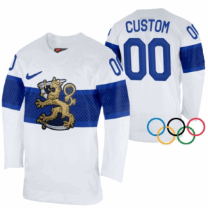 NHL Suomi Pelipaita Custom 2022 Winter Olympics Valkoinen Authentic