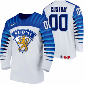 Suomi Pelipaita Custom 2022 IIHF World Championship Valkoinen Koti