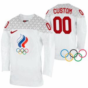 NHL Venäjä Pelipaita Custom 2022 Winter Olympics Valkoinen Vieras