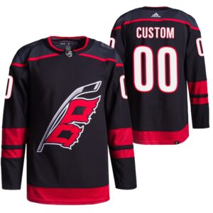 Carolina Hurricanes #00 Pelipaita Custom Alternate Musta 2021-22 Primegreen Authentic