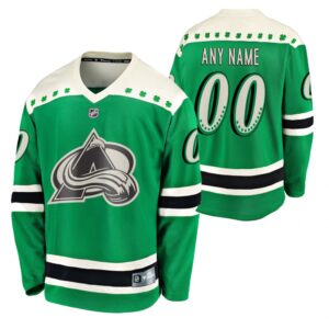 Colorado Avalanche Pelipaita Custom 2021 St Patricks Day Breakaway Vihreä