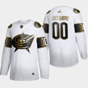 Columbus Blue Jackets Pelipaita Custom #00 NHL Golden Edition Authentic Valkoinen