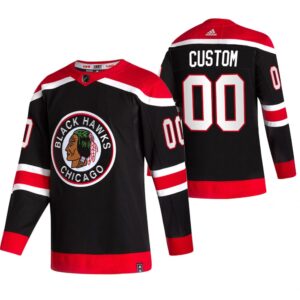 Chicago Blackhawks Pelipaita Custom 2021 Reverse Retro Special Edition Authentic Musta