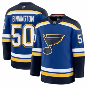Miesten NHL St. Louis Blues Jordan Binnington #50 Pelipaita Fanatics Koti Premium Sininen