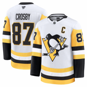 Miesten Pittsburgh Penguins Sidney Crosby #87 Pelipaita Fanatics Vieras Premium Valkoinen