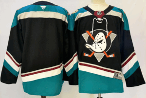 Retro NHL Anaheim Ducks Pelipaita Custom Fanatics Alternate Breakaway Stitched Musta Teal