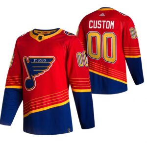 Custom St. Louis Blues Pelipaita 2021 Reverse Retro Special Edition Authentic Punainen