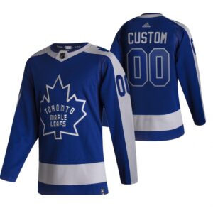 Custom Toronto Maple Leafs Pelipaita 2021 Reverse Retro Special Edition Authentic Sininen