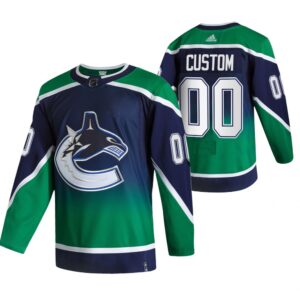 Custom Vancouver Pelipaita Canucks 2021 Reverse Retro Special Edition Authentic Vihreä