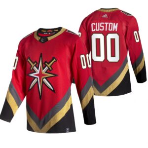 Custom Vegas Golden Knights Pelipaita 2021 Reverse Retro Authentic Punainen