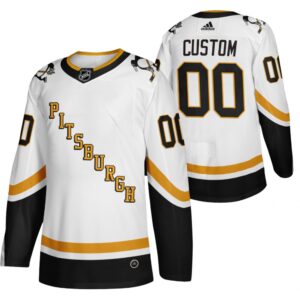 Pittsburgh Penguins Pelipaita Custom Valkoinen 2020-21 Reverse Retro Fourth Authentic