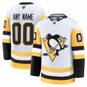 Pittsburgh Penguins Pelipaita Custom Vieras Fanatics Premium Valkoinen Keltainen