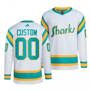 San Jose Sharks Pelipaita 2022-23 Custom Valkoinen Version Reverse Retro 2.0 Authentic
