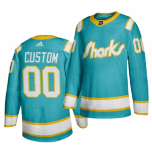 San Jose Sharks Pelipaita Custom Throwback Teal Authentic